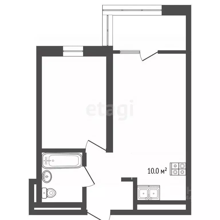 2-к кв. Тюменская область, Тюмень ул. Монтажников, 57 (44.0 м) - Фото 2