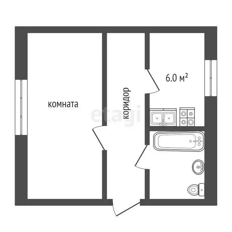 1-комнатная квартира: Пятигорск, Московская улица, 12 (30 м) - Фото 0