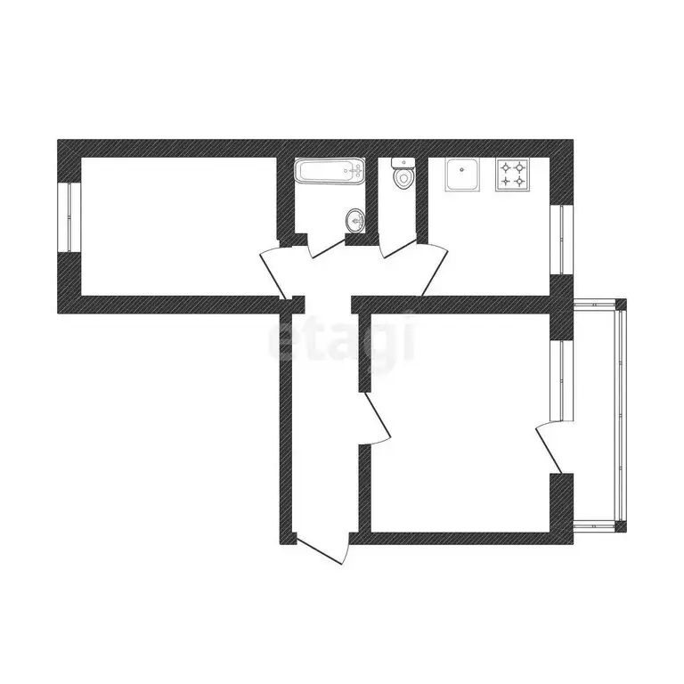 2-комнатная квартира: Златоуст, улица имени М.С. Урицкого, 19 (52 м) - Фото 1