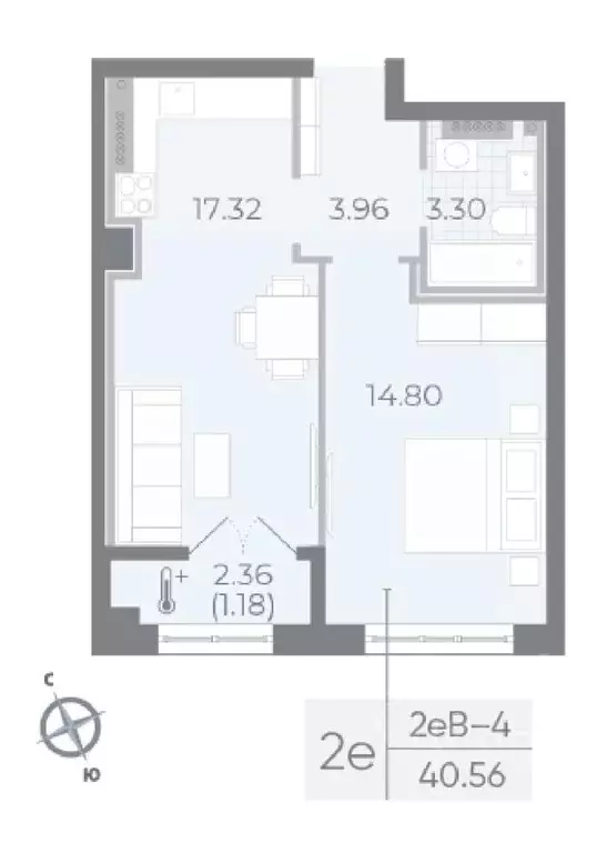 2-к кв. Санкт-Петербург Ремесленная ул., 15 (41.0 м) - Фото 1