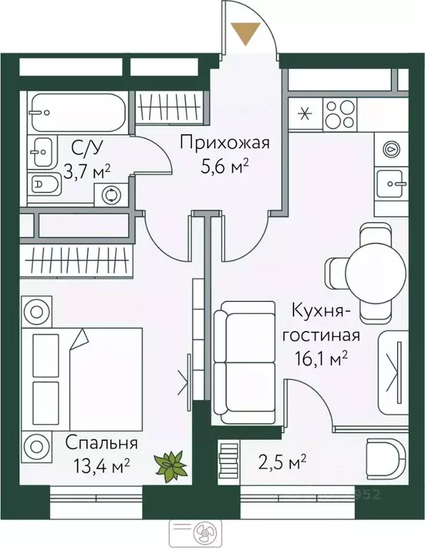 1-к кв. Волгоградская область, Волгоград Новосибирская ул., 74с1 ... - Фото 0