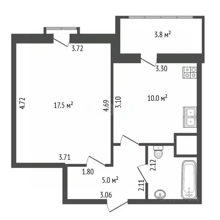 1-к кв. Санкт-Петербург, Санкт-Петербург, Сестрорецк ул. Воскова, 10 ... - Фото 2