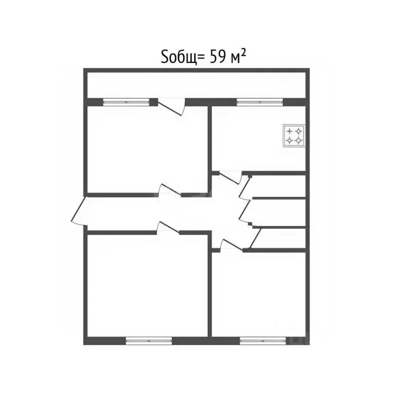3-к кв. Брянская область, Карачев ул. Свердлова, 31 (59.0 м) - Фото 2