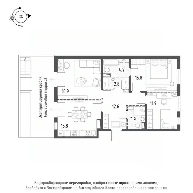 3-к кв. Санкт-Петербург Лисичанская ул., 15 (86.6 м) - Фото 0