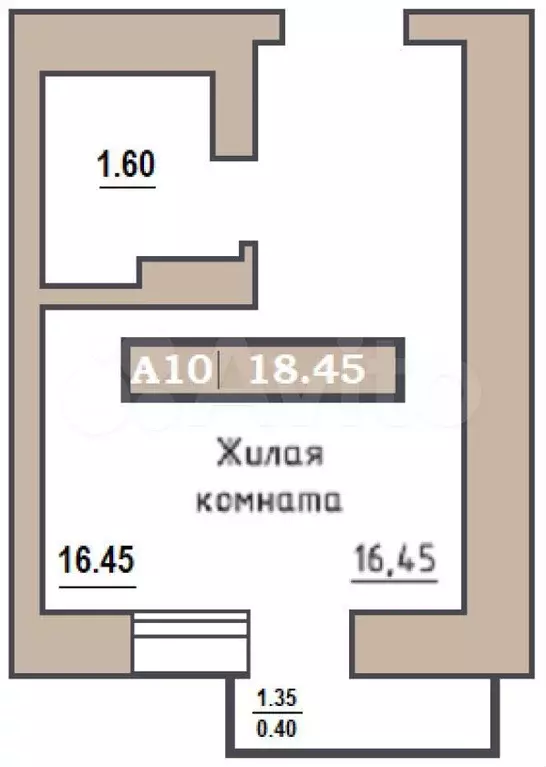 Квартира-студия, 18,5 м, 9/9 эт. - Фото 0