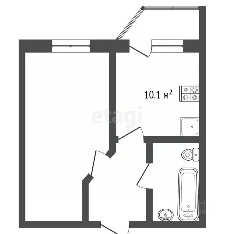 1-к кв. Калининградская область, Калининград Тихорецкая ул., 22 (37.7 ... - Фото 2