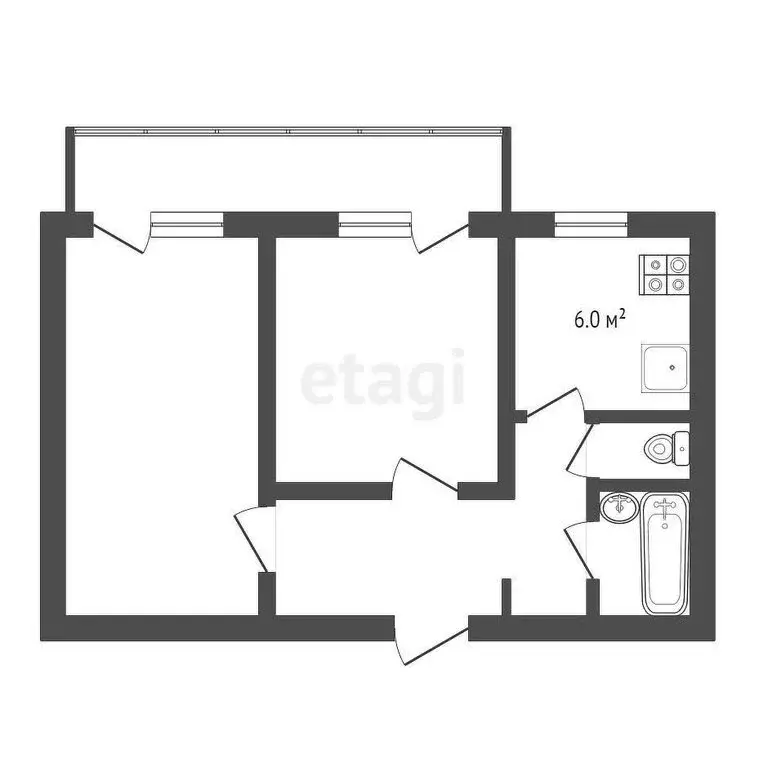 2-комнатная квартира: Ставрополь, улица Мира, 463 (48 м) - Фото 0