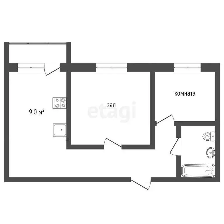 2-комнатная квартира: Московская область, городской округ Воскресенск, ... - Фото 1