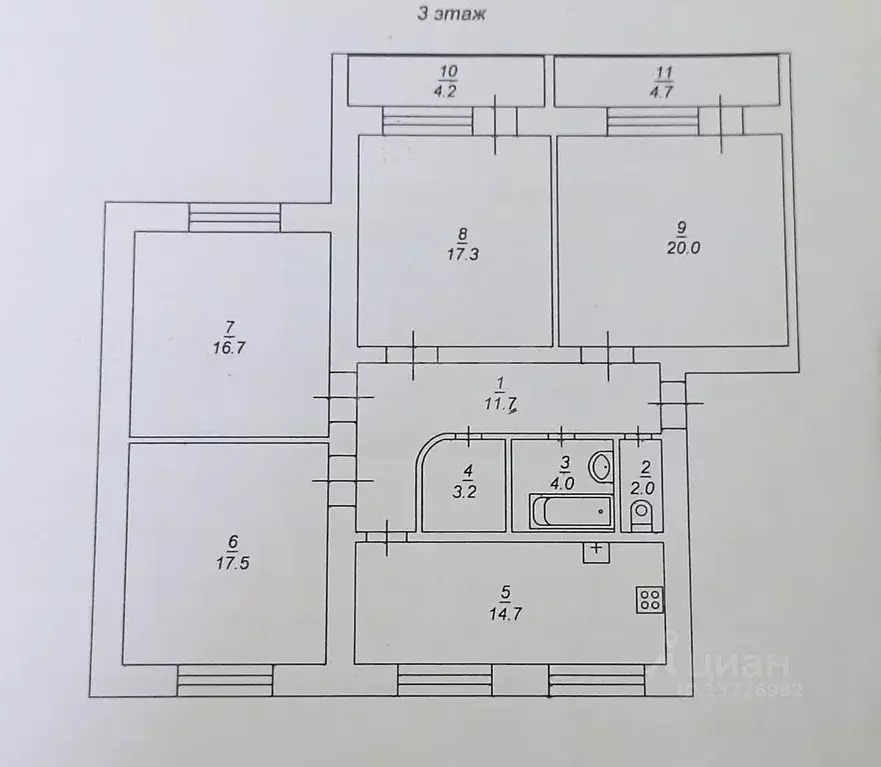 4-к кв. Саратовская область, Энгельс Рабочая ул., 115 (107.1 м) - Фото 1