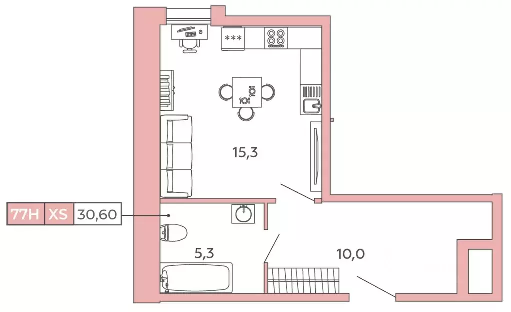 Студия Санкт-Петербург Московский просп., 71к3 (30.6 м) - Фото 1