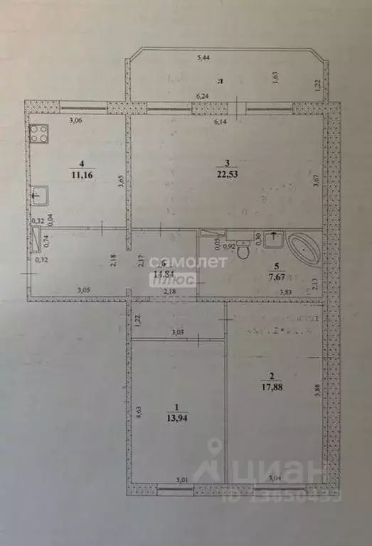 3-к кв. Ульяновская область, Ульяновск ул. Кролюницкого, 3к1 (93.3 м) - Фото 2