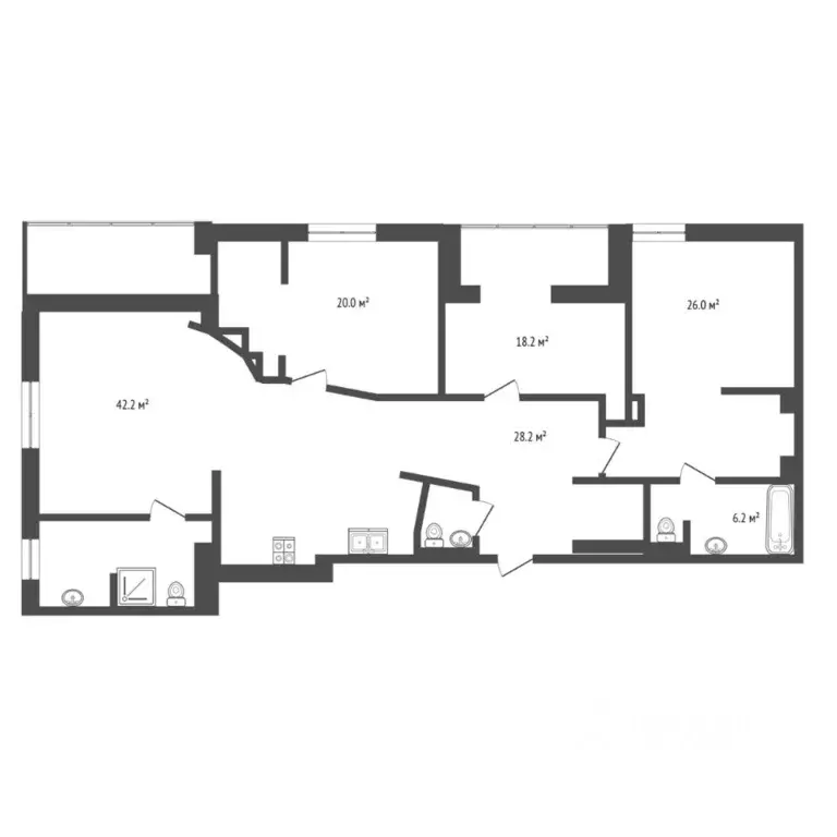 3-к кв. Тюменская область, Тюмень Самарская ул., 20 (138.3 м) - Фото 2