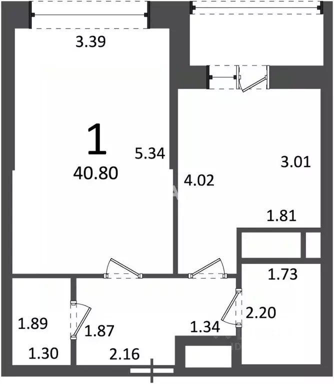 1-к кв. Москва 6-я Радиальная ул., 7/1к2 (40.8 м) - Фото 2