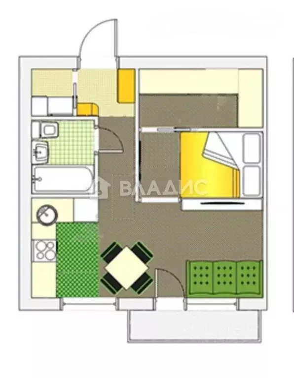 1-к кв. Пензенская область, Пенза Пролетарская ул., 24 (28.0 м) - Фото 1
