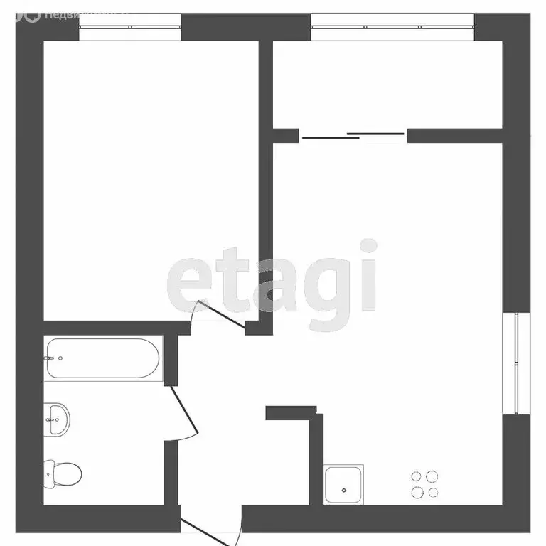 1-комнатная квартира: Тюмень, улица Николая Ростовцева, 26 (36.4 м) - Фото 1