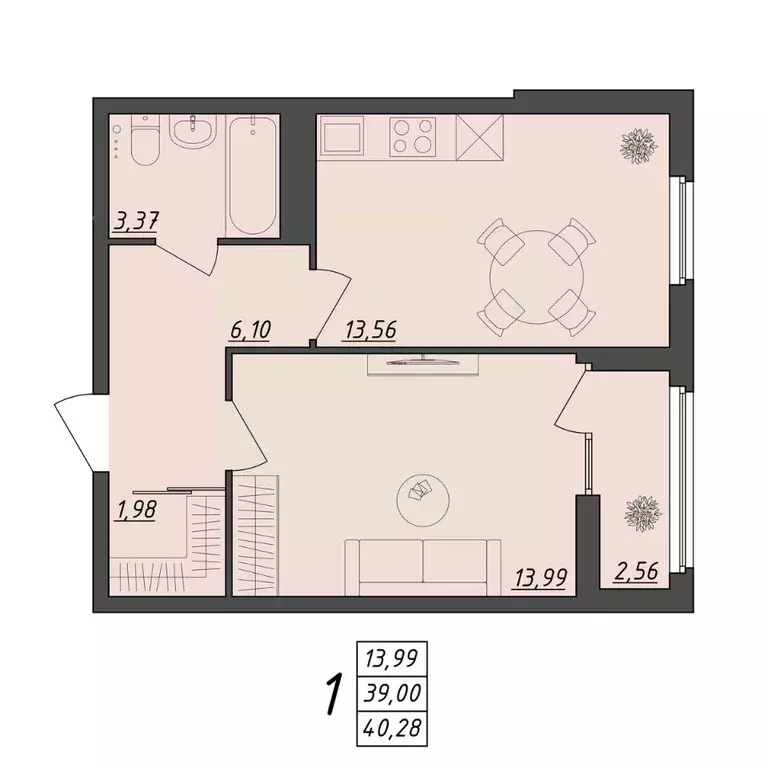 1-к кв. Волгоградская область, Волгоград ул. Алехина, 7к7 (40.28 м) - Фото 0