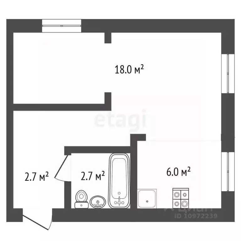 1-к кв. Башкортостан, Стерлитамак ул. Худайбердина, 158 (29.4 м) - Фото 1