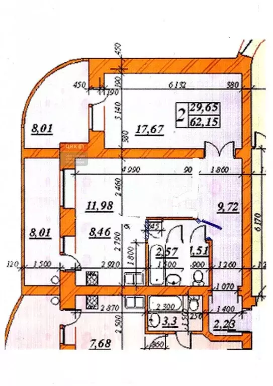 1-к кв. Рязанская область, Рязань Вишневая ул., 21к2 (62.15 м) - Фото 1