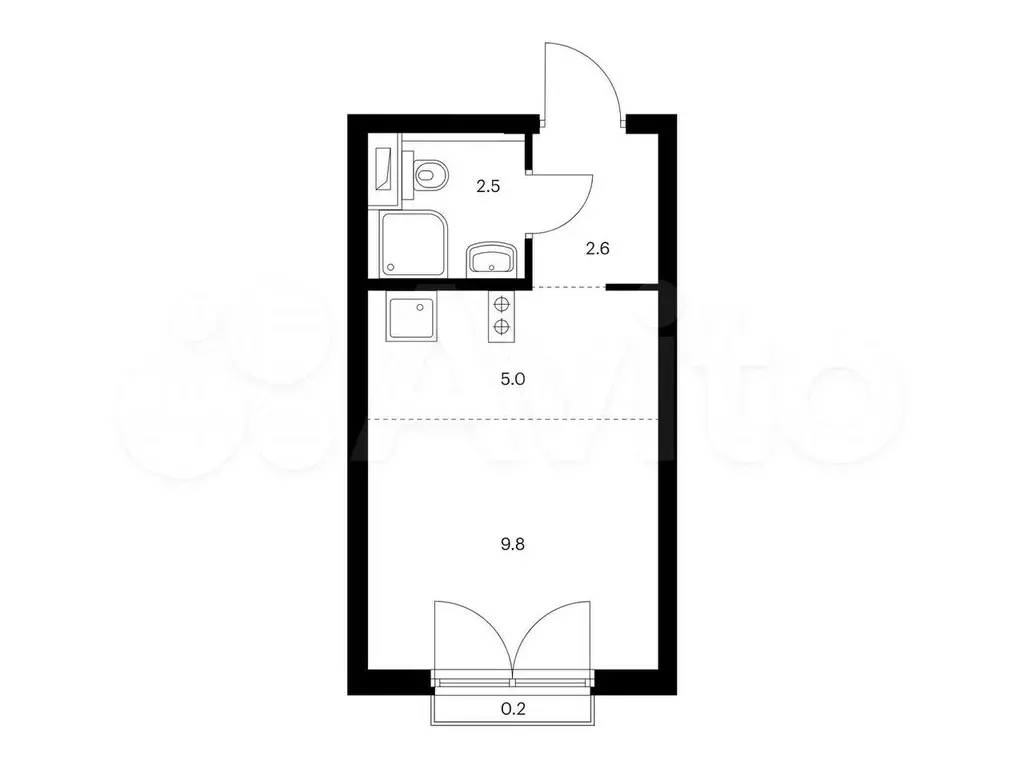 Квартира-студия, 20,1 м, 23/23 эт. - Фото 0