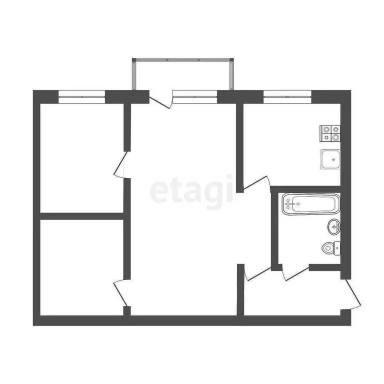 2-комнатная квартира: Узловая, улица 14 Декабря, 13А (45 м) - Фото 1