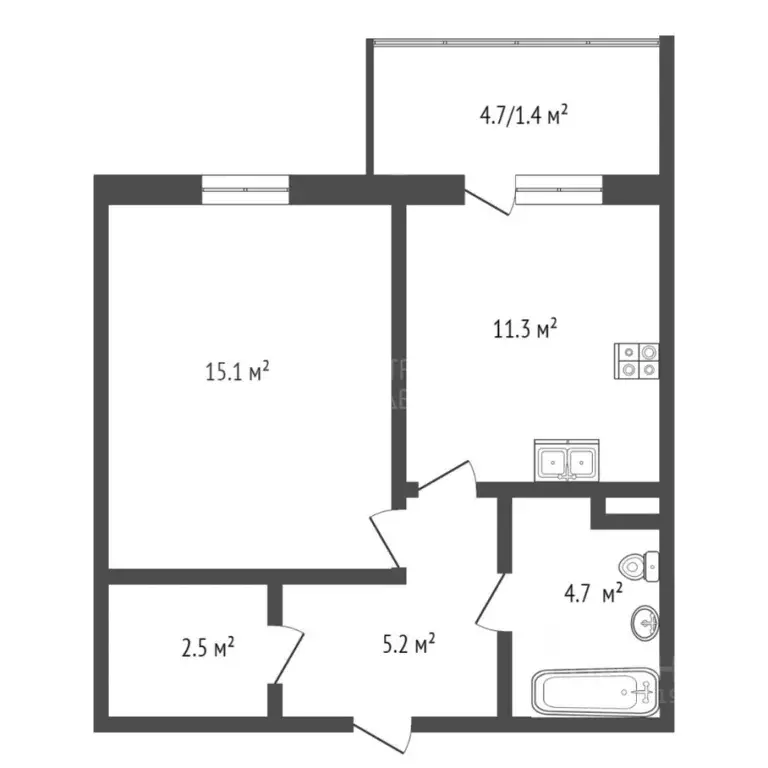 1-к кв. Тюменская область, Тюмень ул. Фармана Салманова, 16 (40.0 м) - Фото 1