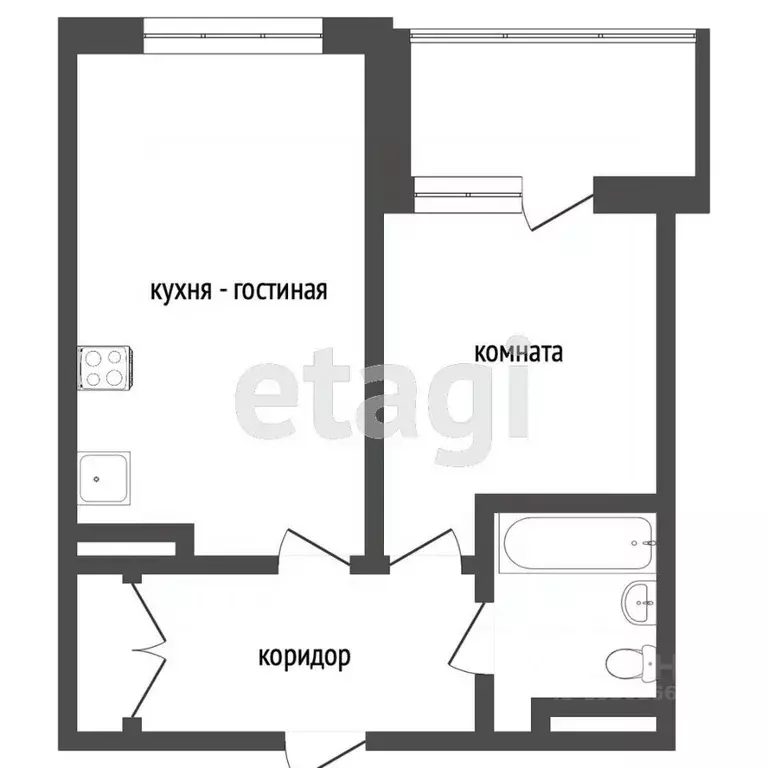 1-к кв. Ханты-Мансийский АО, Сургут Университетская ул., 49 (38.4 м) - Фото 1