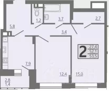 2-к кв. Воронежская область, Семилуки  (53.5 м) - Фото 0