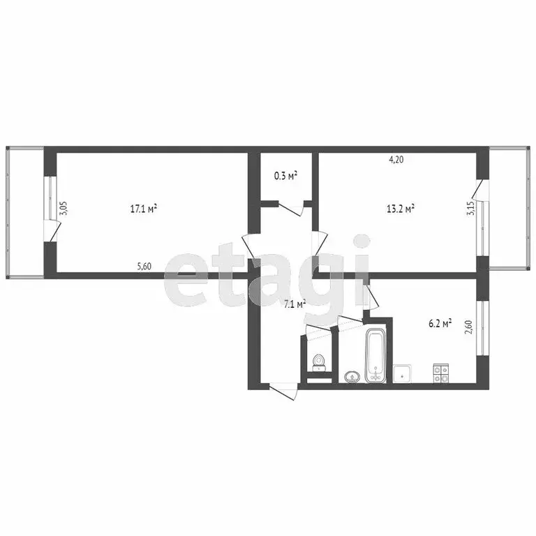 2-комнатная квартира: Симферополь, Аральская улица, 61 (39 м) - Фото 0