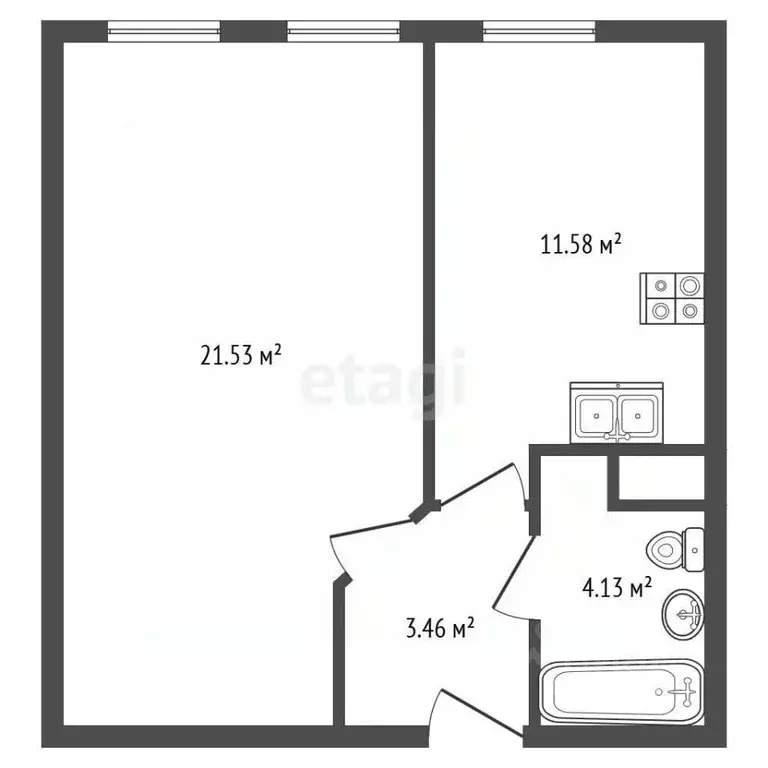 1-к кв. Санкт-Петербург ул. Савушкина, 104 (40.5 м) - Фото 2