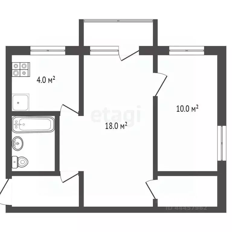 2-к кв. Челябинская область, Челябинск ш. Металлургов, 25А (45.0 м) - Фото 1