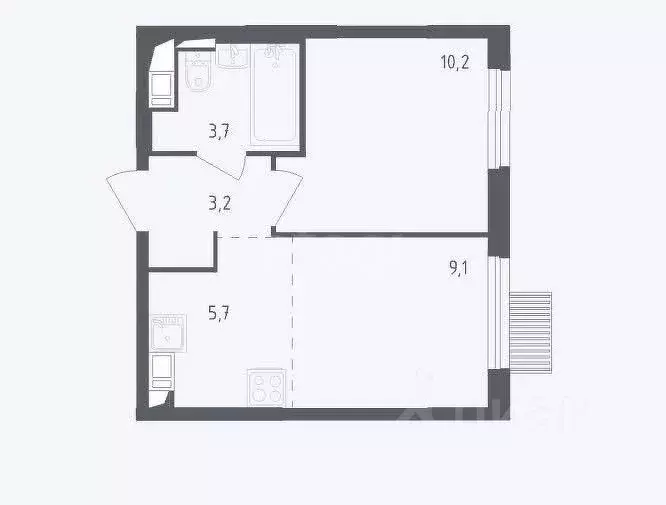 1-к кв. Московская область, Мытищи ул. Стрельбище Динамо, 10 (31.9 м) - Фото 1