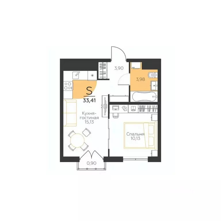 1-к кв. Тульская область, Тула городской округ, пос. Молодежный 10А ... - Фото 1