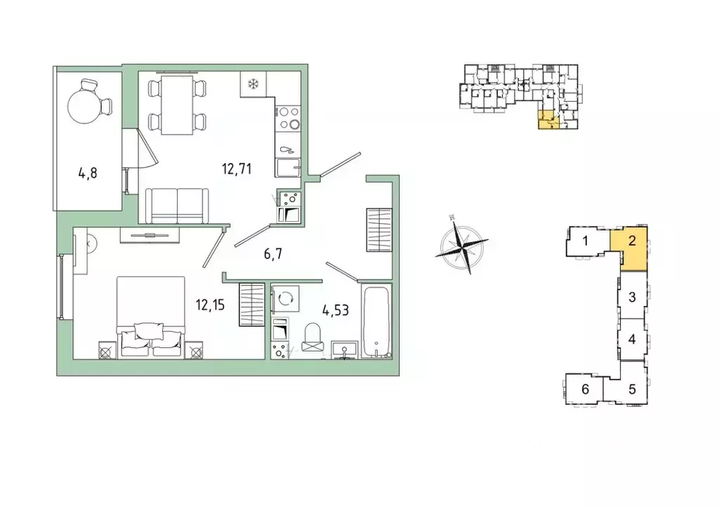 1-к кв. Ленинградская область, Гатчина Въезд мкр,  (38.49 м) - Фото 0