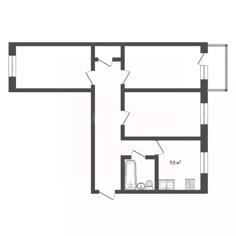 3-к кв. Московская область, Сергиев Посад Ярославское ш., 8Б (78.8 м) - Фото 2