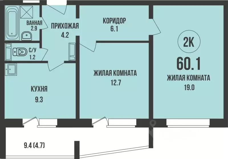 2-к кв. Новосибирская область, Новосибирск ул. Имени генерал-майора ... - Фото 0
