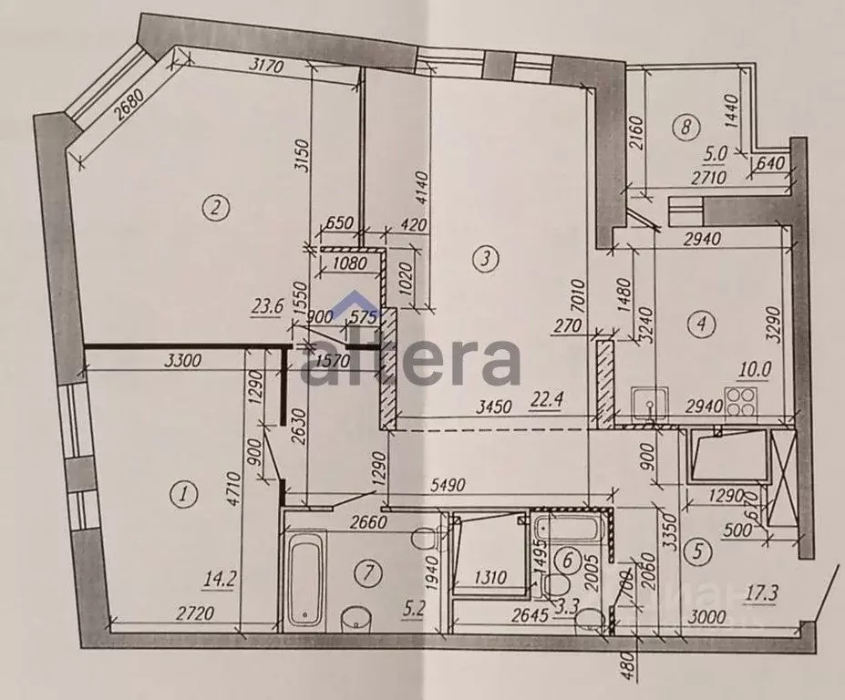 3-к кв. Татарстан, Казань Даурская ул., 34Б (96.0 м) - Фото 2