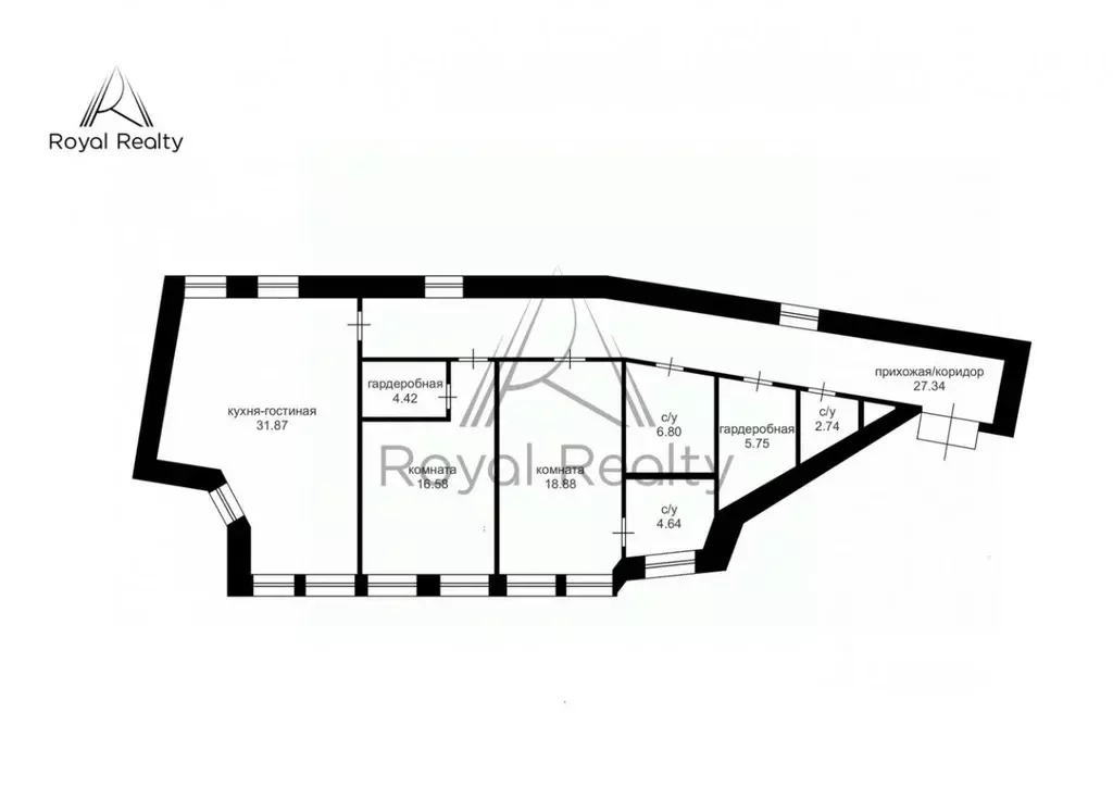 3-к кв. Санкт-Петербург ул. Радищева, 17-19 (119.0 м) - Фото 2