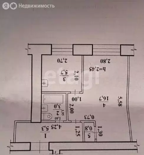 1-комнатная квартира: Чита, улица Энтузиастов, 50 (31.5 м) - Фото 1