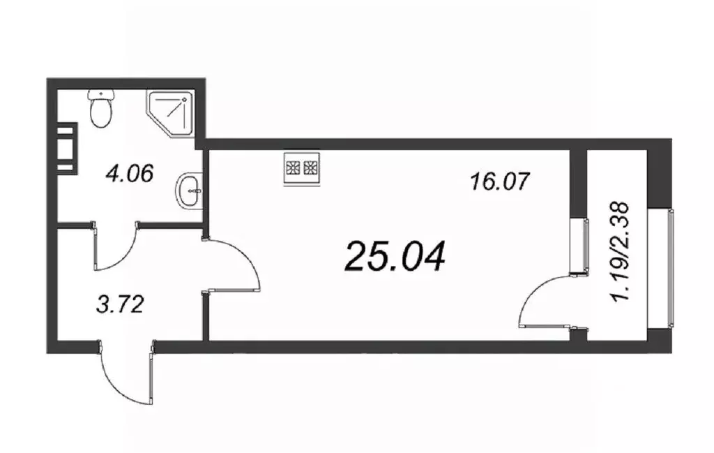 Студия Санкт-Петербург Полюстровский просп., 75 (25.04 м) - Фото 1