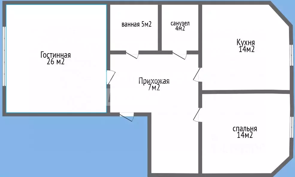 2-к кв. Дагестан, Махачкала проезд 1-й Новый, 3 (75.0 м) - Фото 1