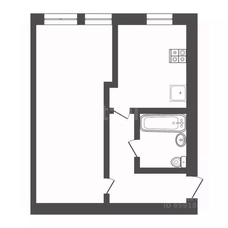 1-к кв. Тульская область, Тула Тургеневская ул., 74 (36.5 м) - Фото 2