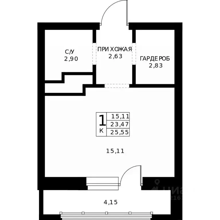 Студия Нижегородская область, Нижний Новгород Ленгородок мкр, Мед ... - Фото 1