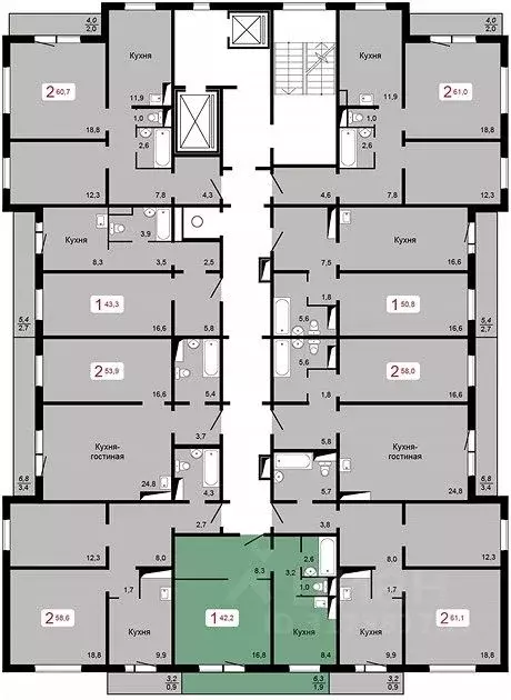 1-к кв. Красноярский край, Красноярск Лесопарковая ул., 17 (43.0 м) - Фото 1