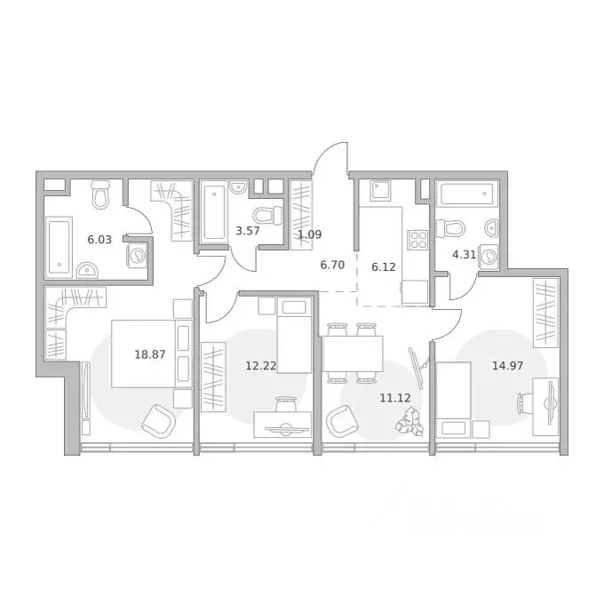 3-к кв. Москва ул. Народного Ополчения, 34С4 (85.0 м) - Фото 1