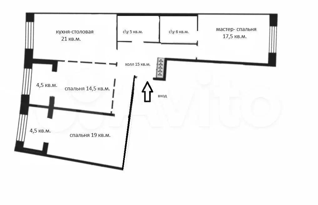 3-к. квартира, 105 м, 3/8 эт. - Фото 0