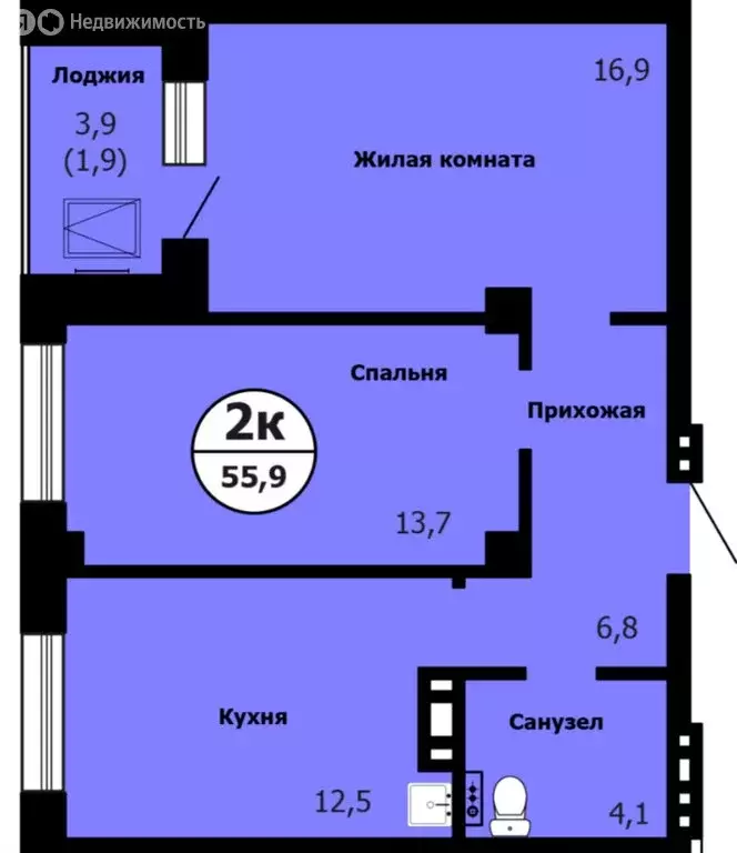 2-комнатная квартира: Красноярск, садоводческое некоммерческое ... - Фото 1