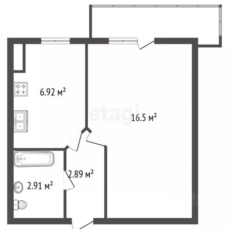 1-к кв. Санкт-Петербург ул. Маршала Говорова, 10 (29.3 м) - Фото 2