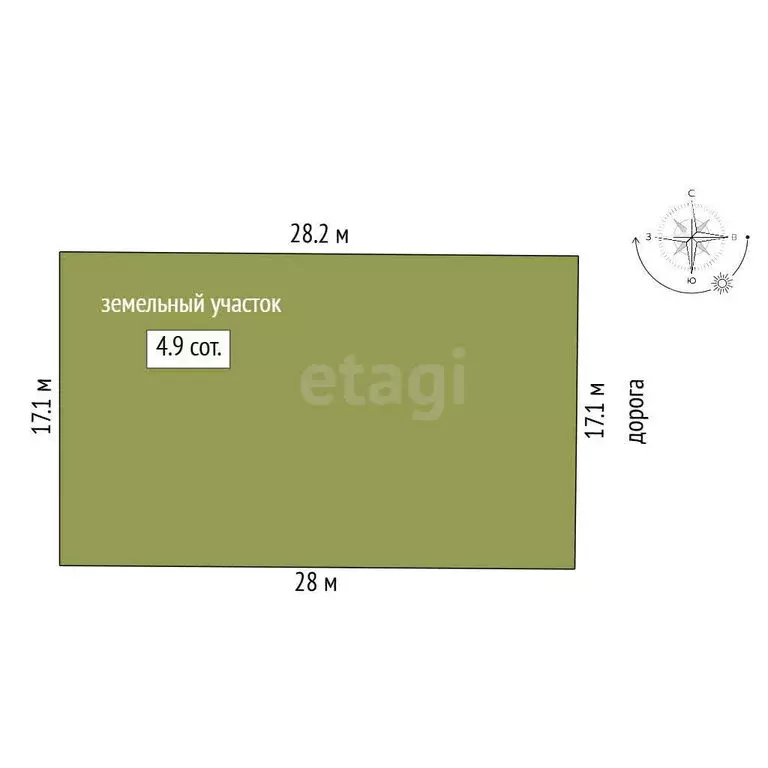 Участок в Кировское, 1-я улица, 10 (4.9 м) - Фото 1