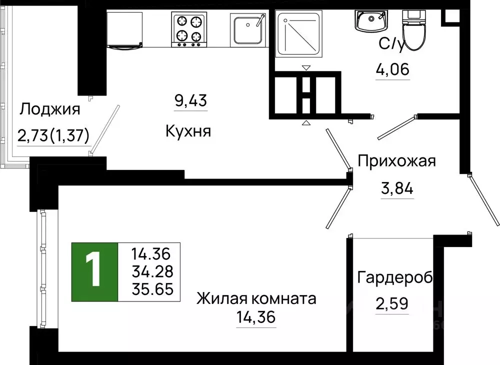 1-к кв. Ростовская область, Ростов-на-Дону Нефтекачка кв-л, Октябрь ... - Фото 0