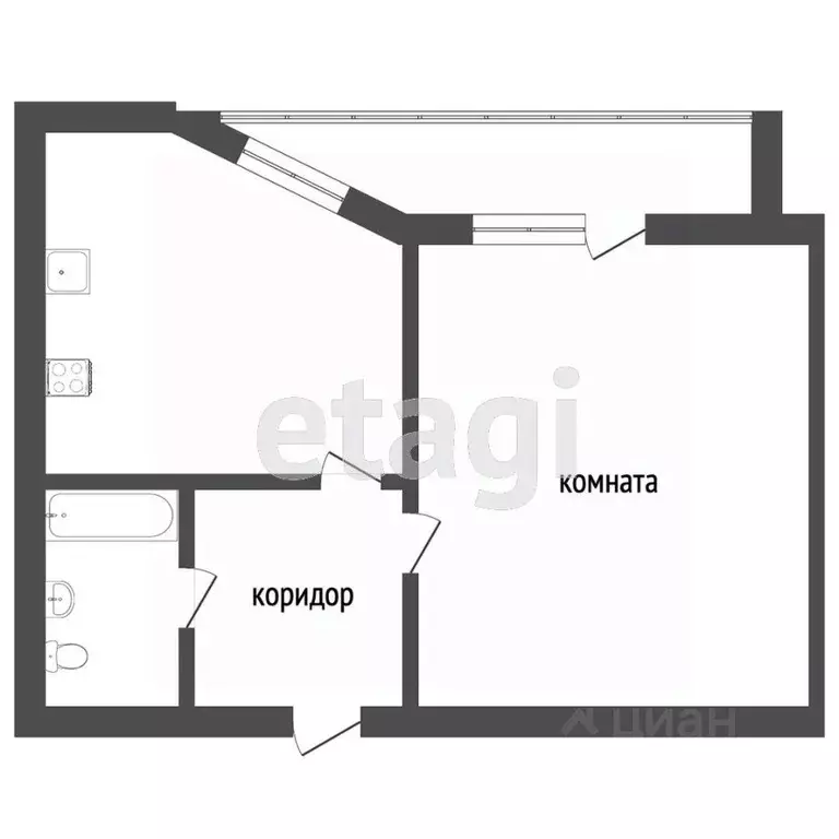 1-к кв. Ростовская область, пос. Целина 7-я линия, 234 (46.0 м) - Фото 1